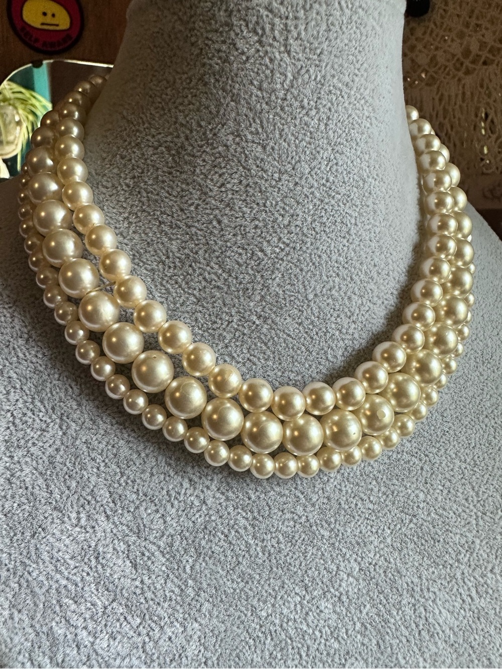 3 Strands of Stretchy Faux Pearls
